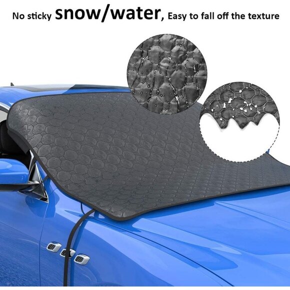 Windshield Cover for Ice and Snow Thickened Windproof Winter Cover with Hooks - Picture 2 of 9